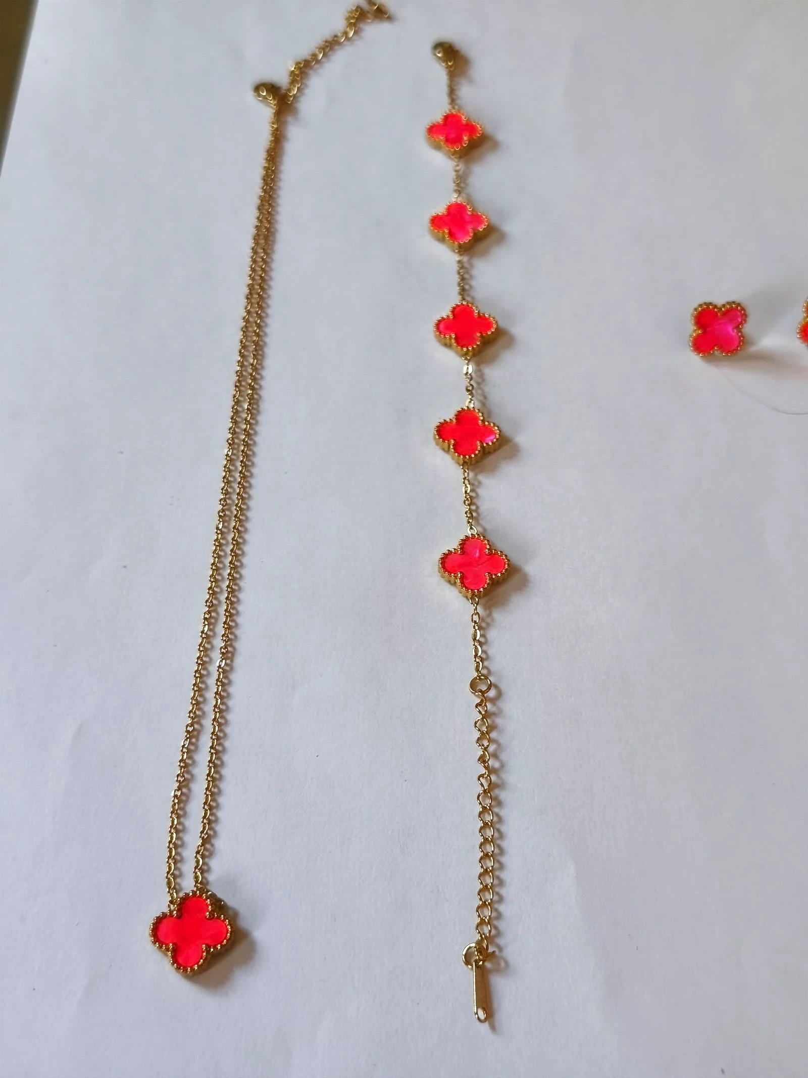 Conjunto de trevo colar, pulseira e brincos – photo 11